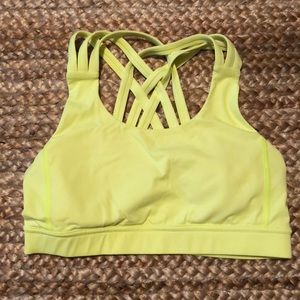 yellow lululemon sports bra